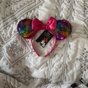 Disney Minnie Mouse Rainbow Sequin Ears Headband